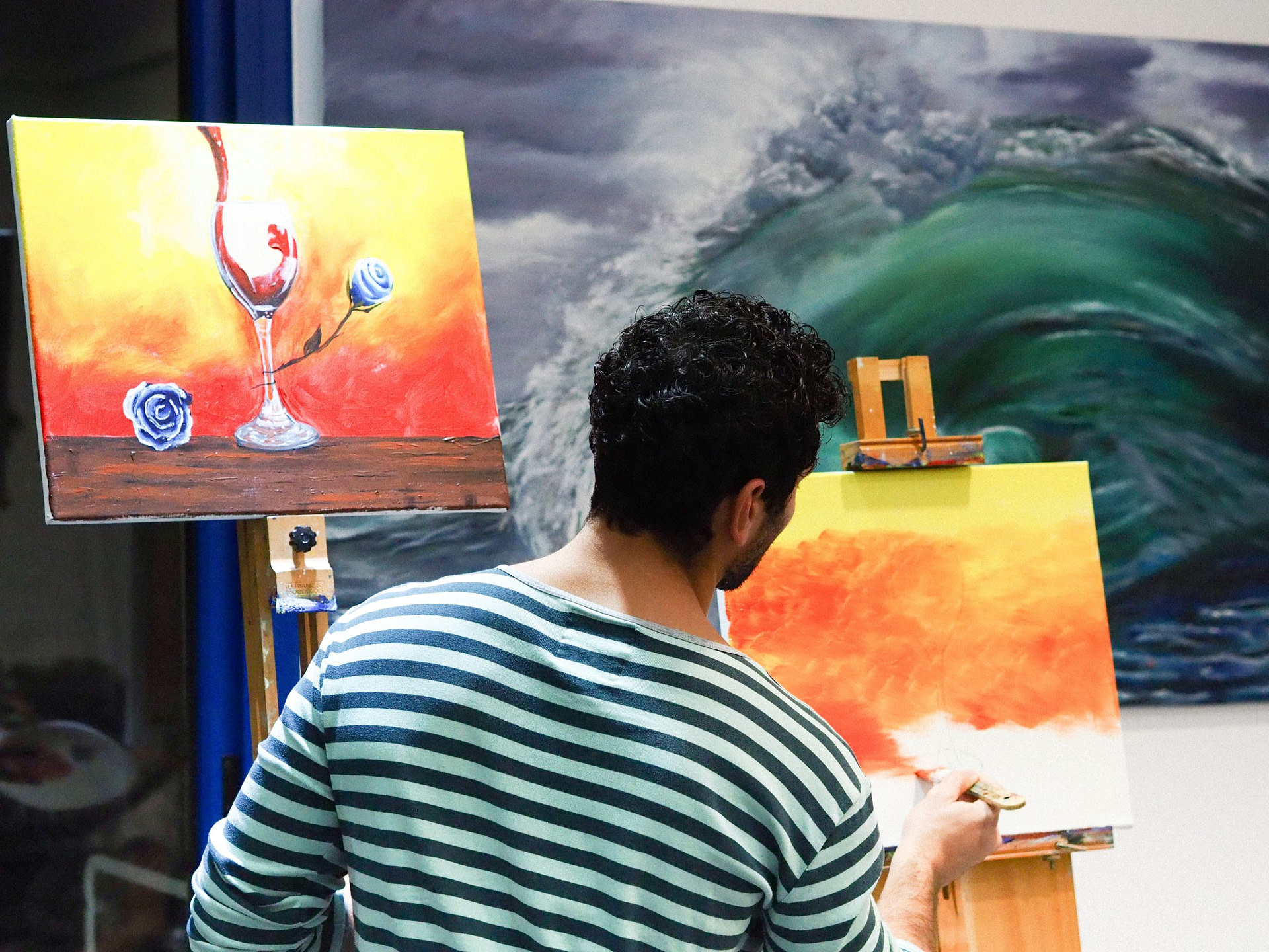 experiencia de arte y vino