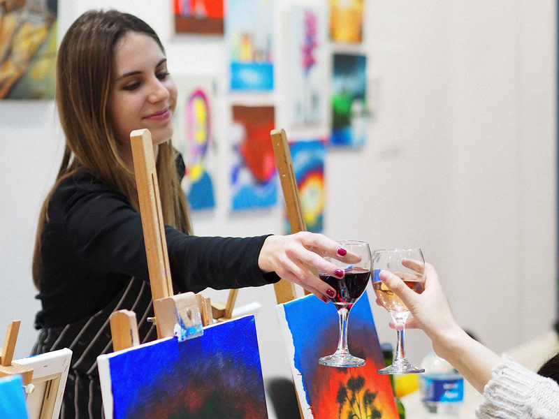 Experiencia de arte y vino